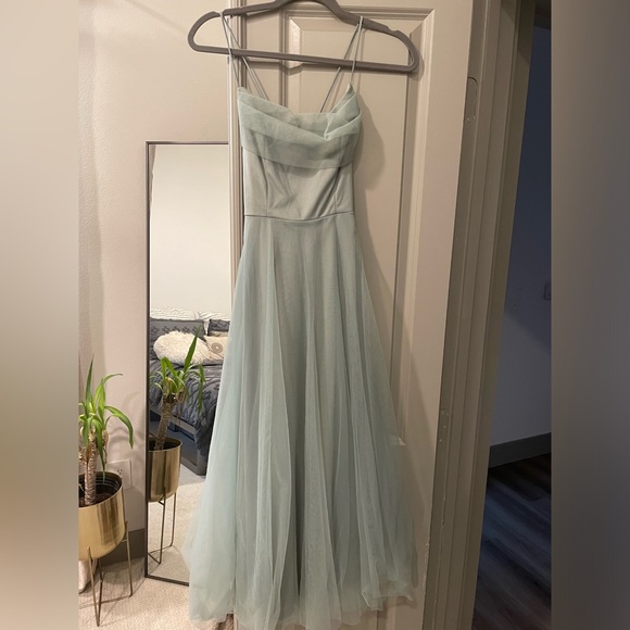 Hello Molly Sage Green Tulle Midi Dress! - Picture 4 of 8
